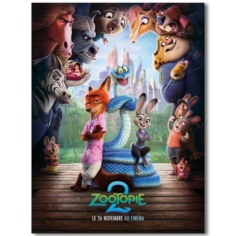 BILVAZOG Animal Zootopia 2 Poster For Fans Kids Room Bedroom Wall Decor -Movie Zootopia Posters Canvas Prints Picture For Teen Boy Girls Gifts - Image 1
