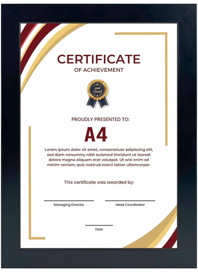 Decorhills DECORHILLS FRAMES & DECOR A4 Certificate Frame  - Image 1