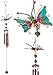 Ebros Gift Ebros Gift Stained Glass Flitting Butterfly Copper Metal Wind Chime 28" Long Resonant Outdoor Patio Garden Decor - Image 2