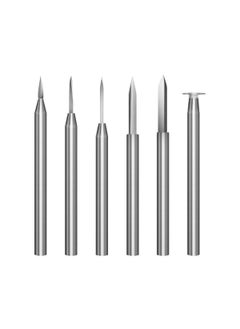 Serplex Serplex 6Pcs Carving Bits Detail Carving Bits for Rotary Tool 235mm Shrank Stainless Steel Engraving Carving Drill Bit Detailing Engraving Bits Rotary Carving Bits for DIY Wooden Carving Woodworking  - Image 1
