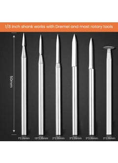 Serplex Serplex 6Pcs Carving Bits Detail Carving Bits for Rotary Tool 235mm Shrank Stainless Steel Engraving Carving Drill Bit Detailing Engraving Bits Rotary Carving Bits for DIY Wooden Carving Woodworking  - Image 2