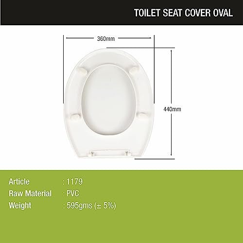 LIPKA Oval Toilet Seat Cover for Bathroom | PVC Cover for Commode Seat in White Color | Standard Size (Cover Only) - Image 2