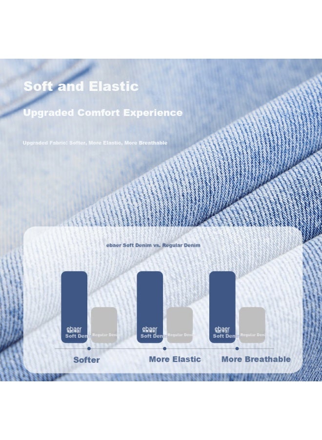 Ebaer Kids Fashion Denim Jeans Spring New Boys Casual Straight Pants Soft Denim Blue 120 - Image 3