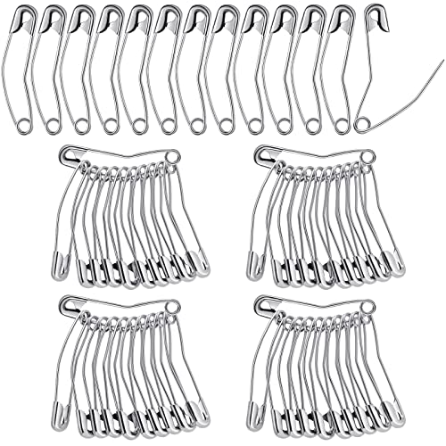 Cindeer 200 Count Curved Safety Pins Size 2 15 38mm Quilting Basting Pins Bent Safety Pin for Quilting and Knitting Sliver - Image 1