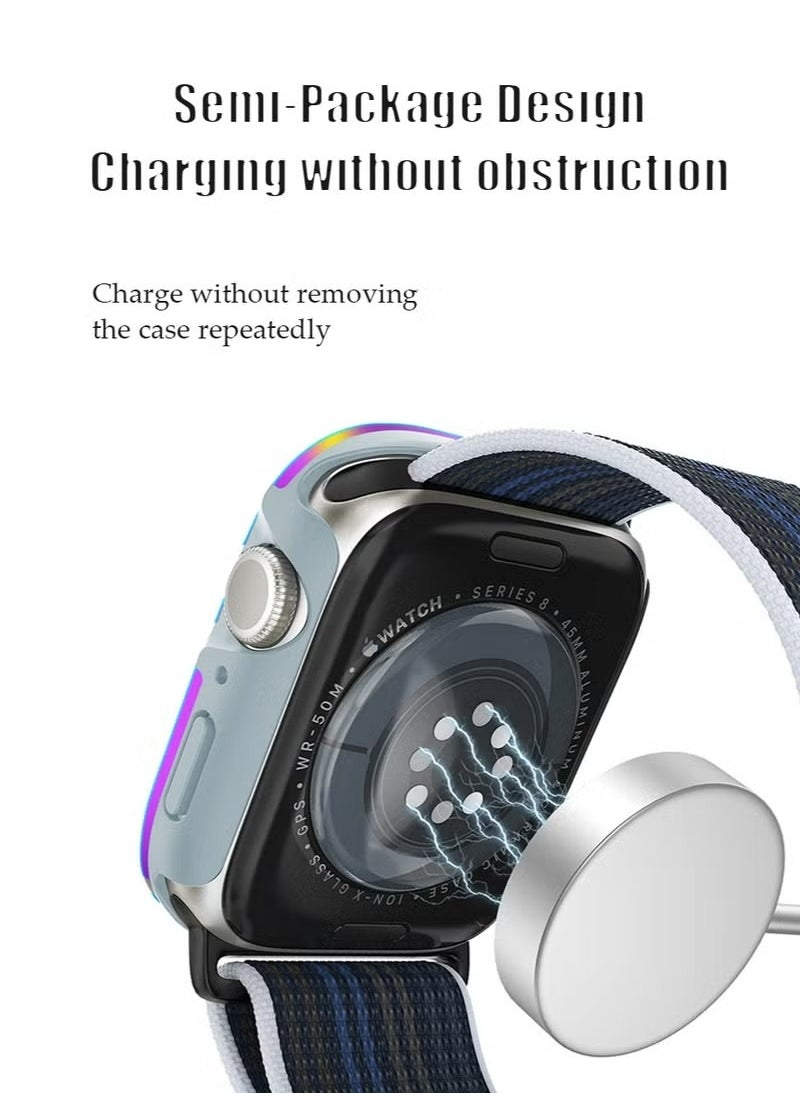X-level Apple Watch Series 9/8/7 45mm Case with Screen Protector, Metal+tpu Overall Protective Cover, Built-in Tempered Glass Film High Sensitivity, Anti-Drop Anti-Scratch iWatch Accessories 45mm  - Image 4