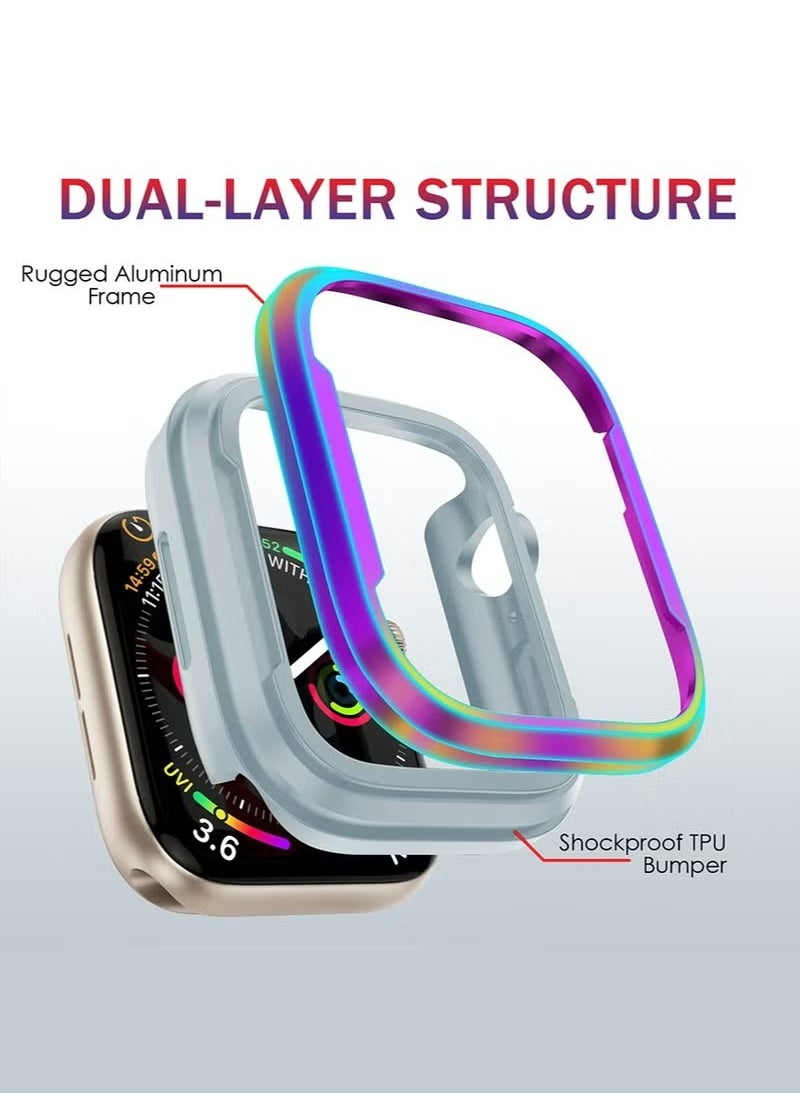 X-level Apple Watch Series 9/8/7 45mm Case with Screen Protector, Metal+tpu Overall Protective Cover, Built-in Tempered Glass Film High Sensitivity, Anti-Drop Anti-Scratch iWatch Accessories 45mm  - Image 5