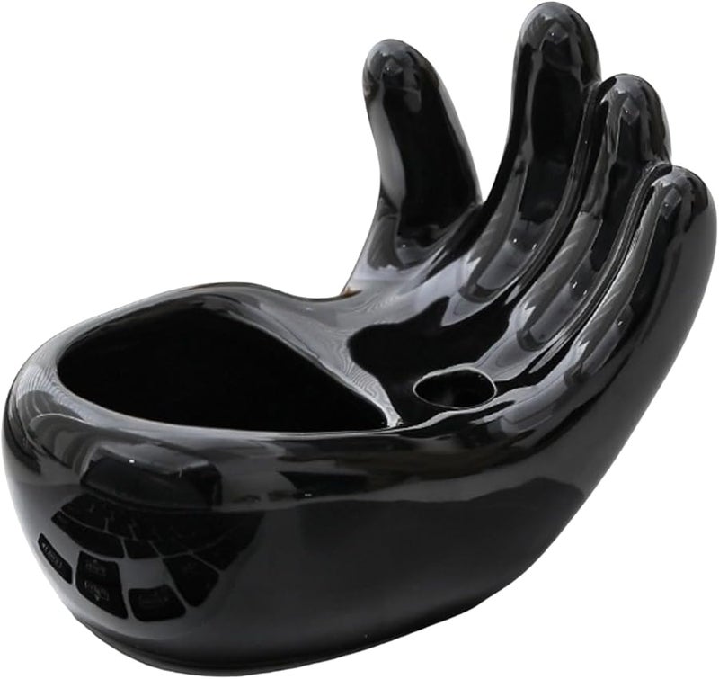 Black Ceramic Finger Ashtray Windproof Home Creative Nordic Minimalist Ornament 11 5x6 8x8 8cm - Image 2