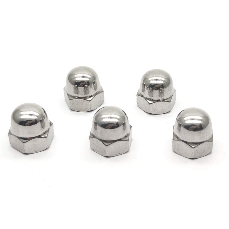 DGZ M10X1.0mm 304 Stainless Steel Fine Thread Hex Acorn Cap Nuts Decorative Nut Caps 5pcs - Image 2