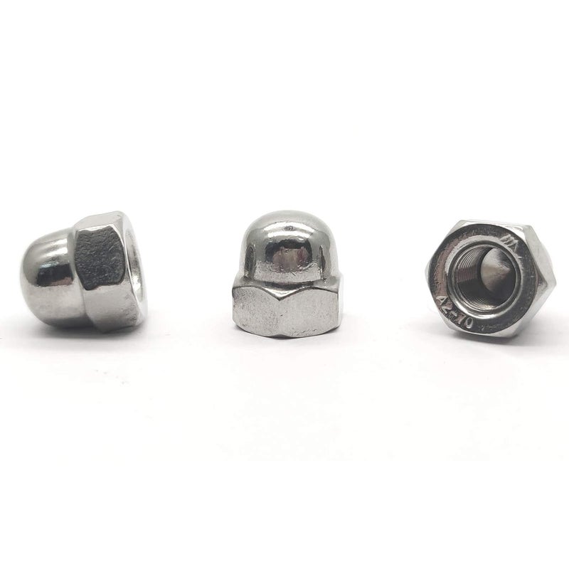 DGZ M10X1.0mm 304 Stainless Steel Fine Thread Hex Acorn Cap Nuts Decorative Nut Caps 5pcs - Image 1