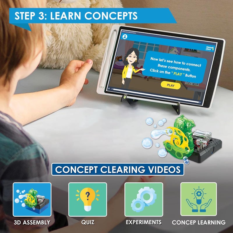 ThinkerPlace Bubble Science DIY Kit | Build, Learn & Play | STEM Toy for Kids Age 8+ | Surface Tension Learning Kit with AR Experience | Fun Educational Game - Image 4