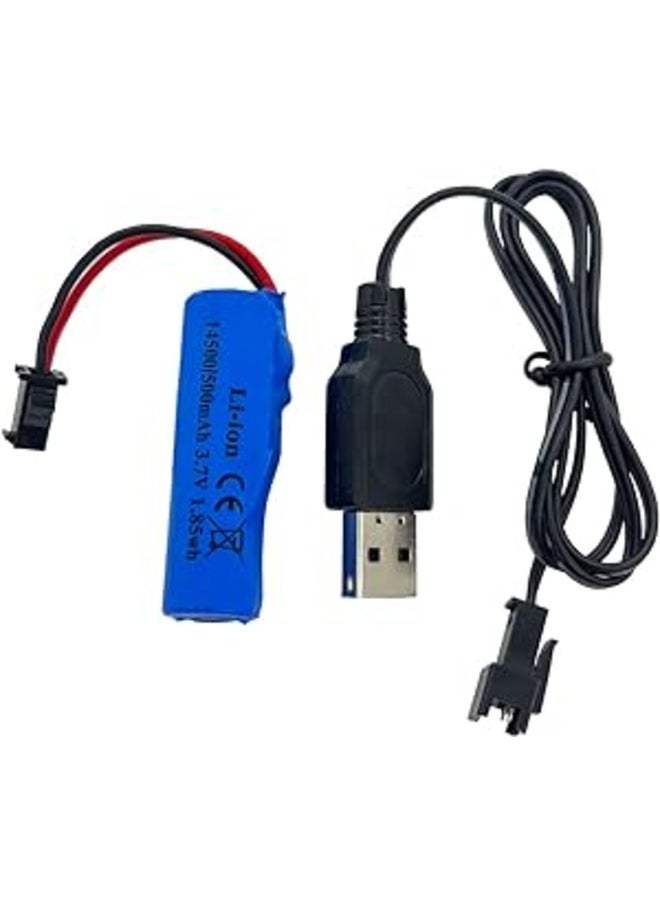صندوق العاب بطارية بديلة قابلة لإعادة الشحن بقدرة 14500 مللي أمبير في الساعة مع شاحن USB لسيارة التحكم عن بعد Rc وجميع الألعاب المناسبة  - Image 1