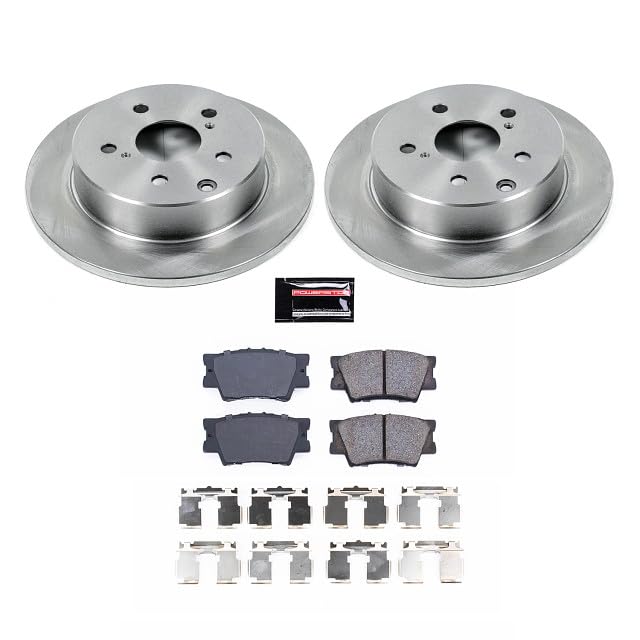 POWERSTOP Power Stop KOE4671 Rear Autospecialty Replacement Brake Kit OE Brake Rotors and Ceramic Brake Pads For 2010 2011 2012 Lexus HS250h | 2006-2009 2010 2011 2012 2013 2014 2015 2016 2017 2018 Toyota Rav4 - Image 2