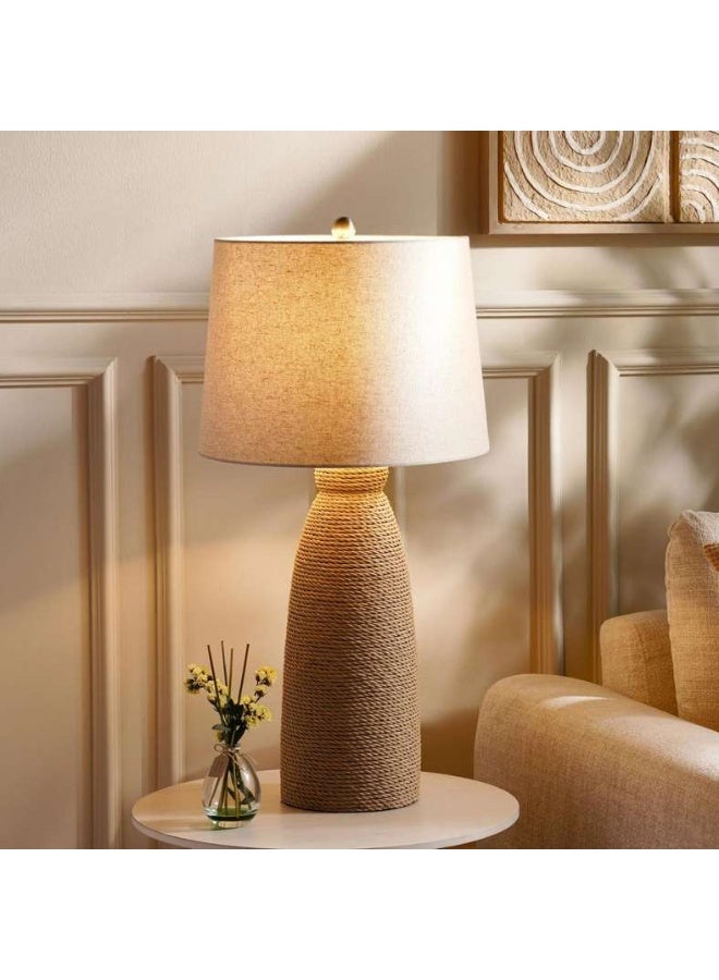 Pan Home مصباح طاولة من حبل الأعشاب البحرية الطبيعية للمنزل - Image 2