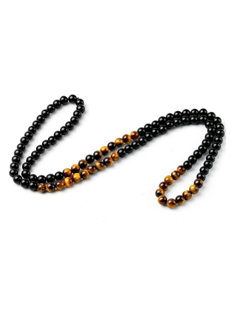 Tiger's Eye Stone Black Obsidian Bracelet, Hand Chain, Beaded Bracelets for Women and Men, Men Jewelry, Blessing Bracelet, Bringing Good Luck, Health, Courage and Strength, Gifts for Men and Women - Image 3