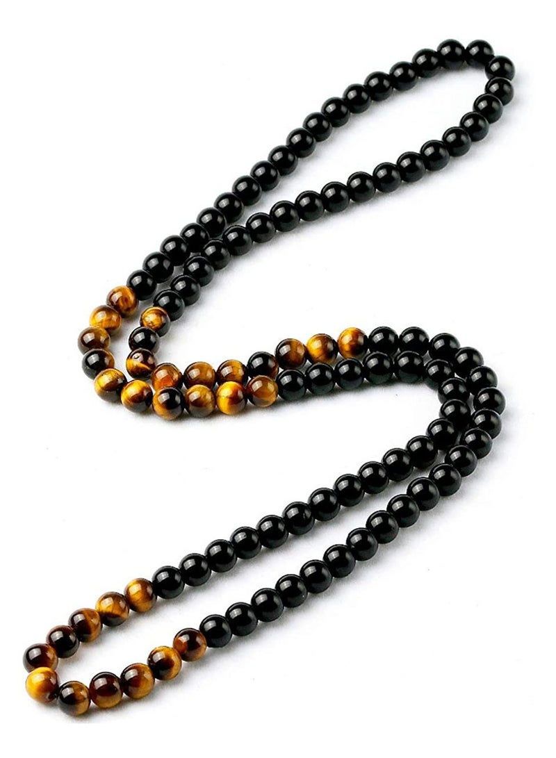 Tiger's Eye Stone Black Obsidian Bracelet, Hand Chain, Beaded Bracelets for Women and Men, Men Jewelry, Blessing Bracelet, Bringing Good Luck, Health, Courage and Strength, Gifts for Men and Women - Image 2