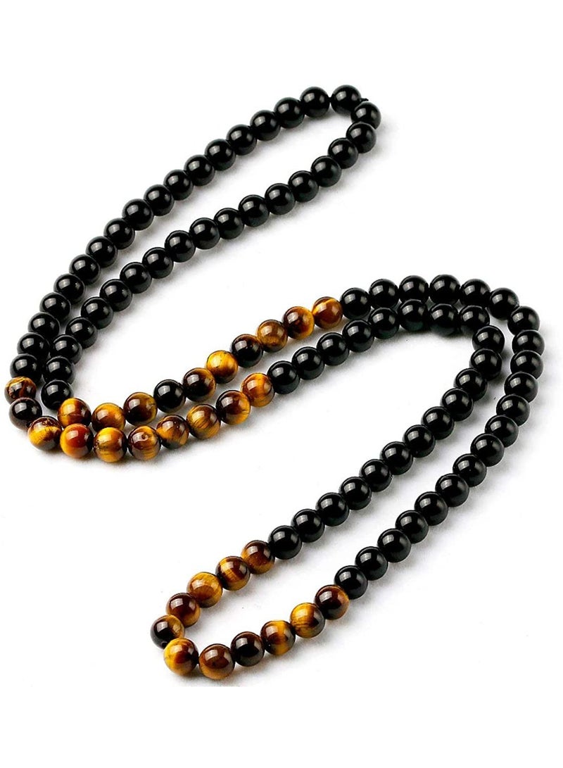 Tiger's Eye Stone Black Obsidian Bracelet, Hand Chain, Beaded Bracelets for Women and Men, Men Jewelry, Blessing Bracelet, Bringing Good Luck, Health, Courage and Strength, Gifts for Men and Women - Image 4