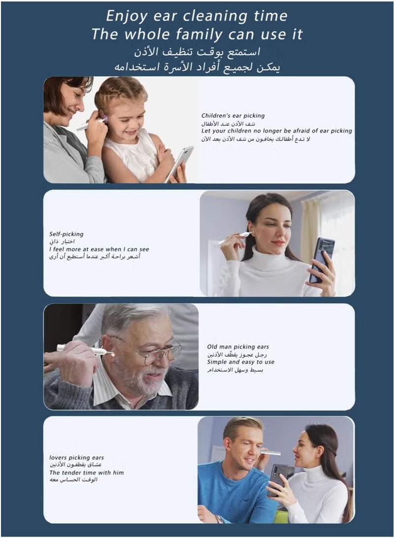 Ear Wax Removal - 2000w HD camera with Camera Earwax Remover Tool with 9 Pcs Ear Set - Earwax Removal Kit with Light -With 6 soft silicone ear spoons - Ear Cleaner for iOS & Android - Image 5