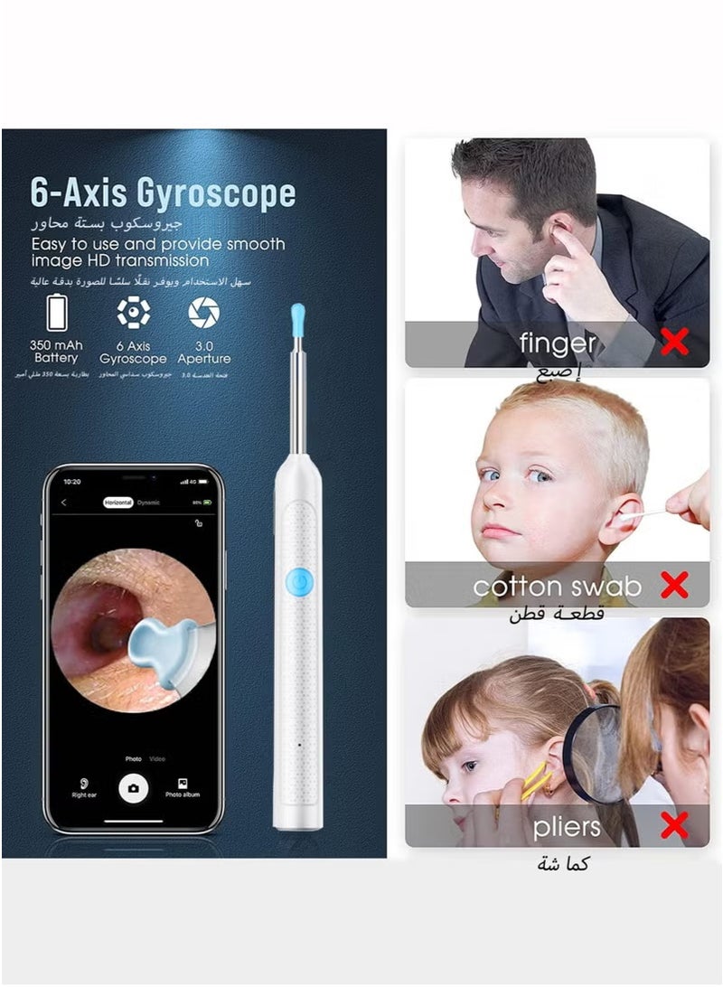 Ear Wax Removal - 2000w HD camera with Camera Earwax Remover Tool with 9 Pcs Ear Set - Earwax Removal Kit with Light -With 6 soft silicone ear spoons - Ear Cleaner for iOS & Android - Image 4