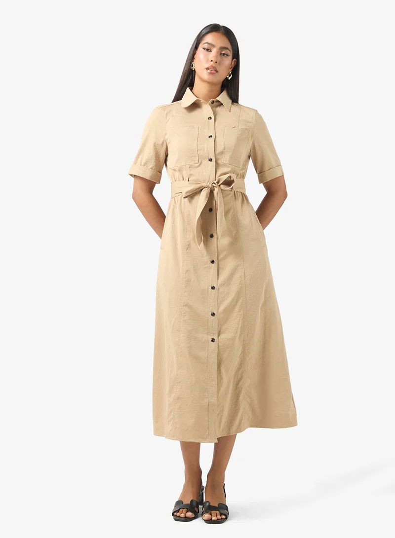 ELLA Belted Shirt Dress