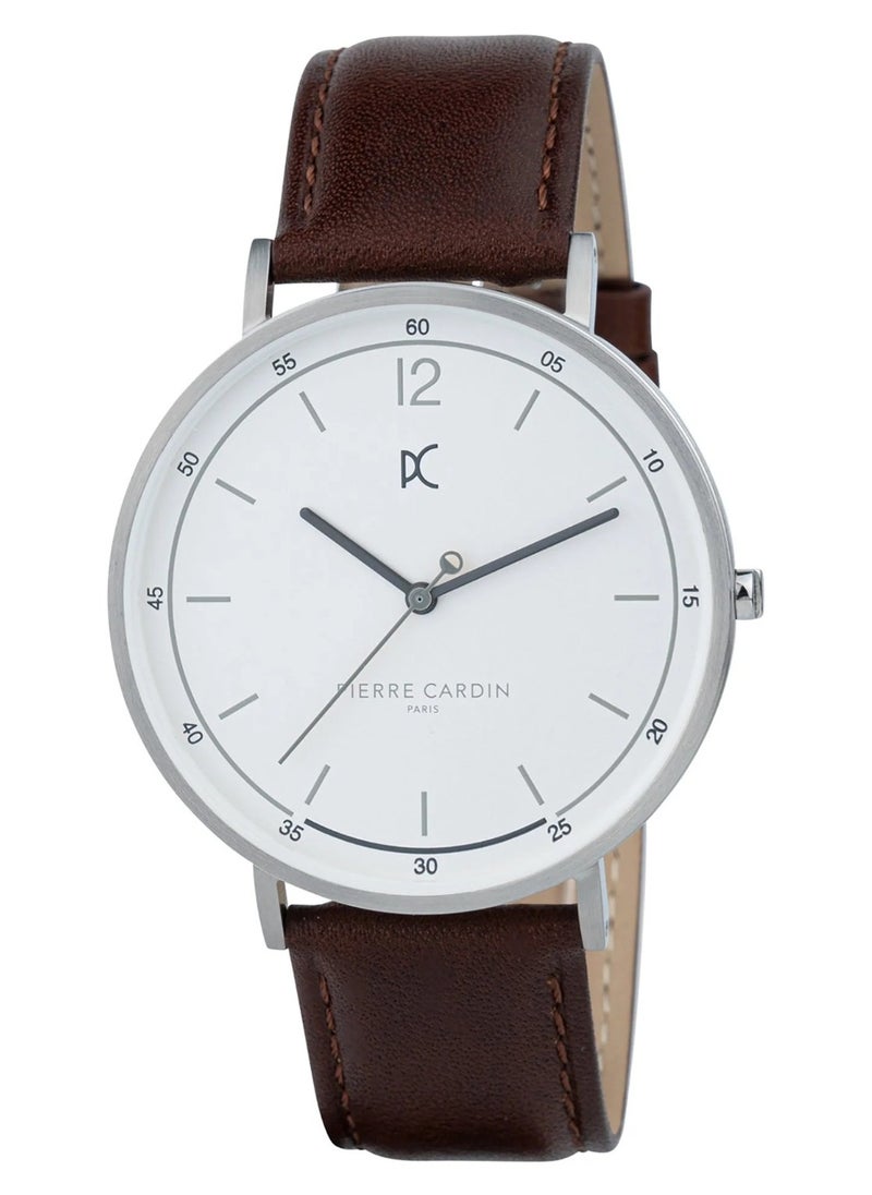 pierre cardin Pierre Cardin Stainless Steel Analog Men's Watch With Brown Leather Band CBN.3001  - Image 1