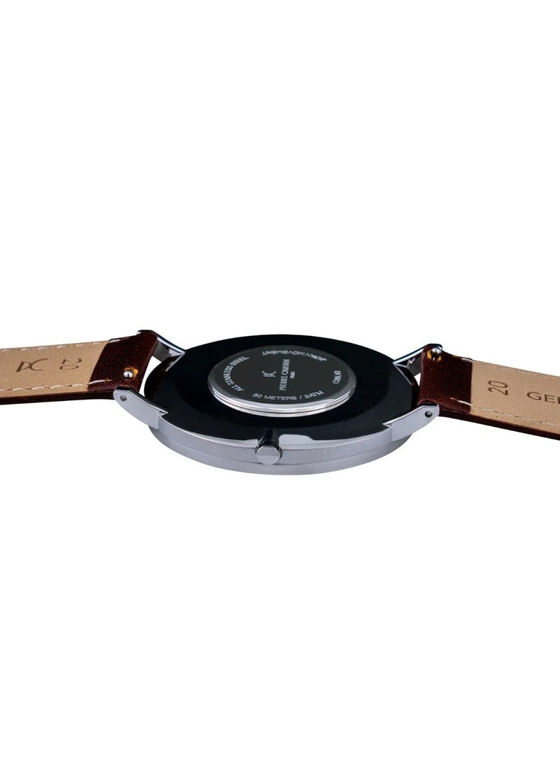 pierre cardin Pierre Cardin Stainless Steel Analog Men's Watch With Brown Leather Band CBN.3001  - Image 3
