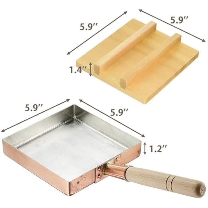 TIKUSAN Japanese TamagoyakiOmelette Copper Pan 59 X 59 Inch - Image 5