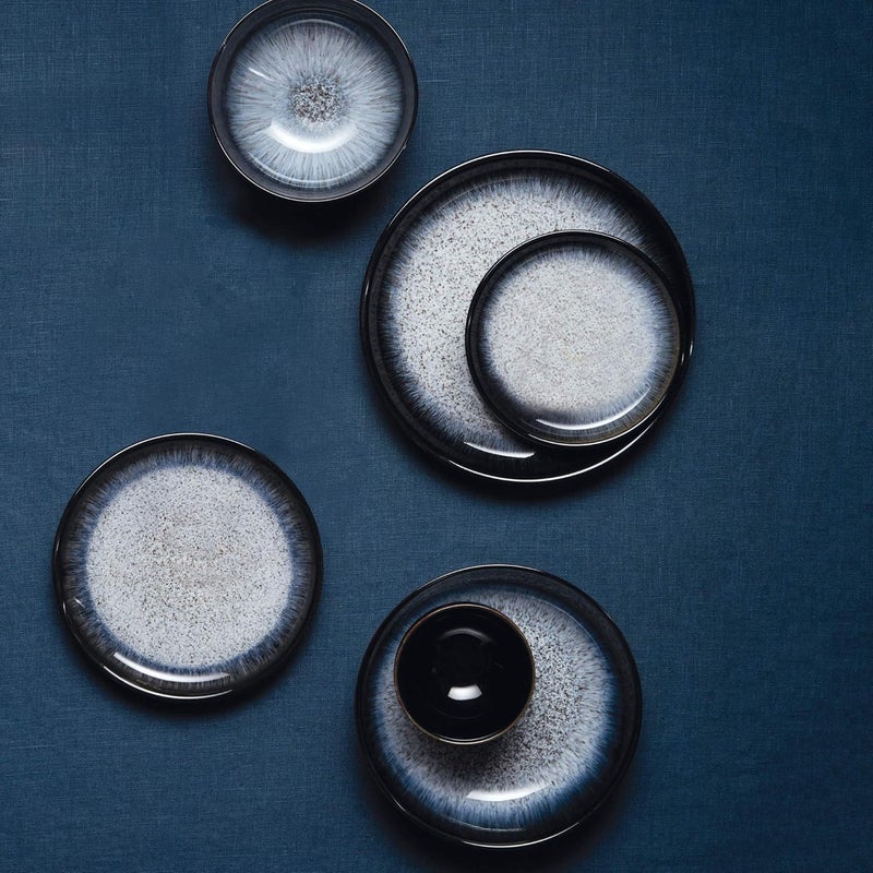 Denby Denby  Halo Coupe Dinner Plates Set of 2  Reactive Glaze Dishwasher Microwave Safe Crockery 26cm  Black Grey Ceramic Stoneware Tableware  Chip  Crack Resistant  - Image 4