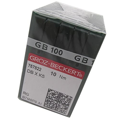 ckpsms GROZ-BECKERT Needle in CKPSMS Clear Plastic Box- 100 Groz Beckert DBXK5 Industrial Embroidery Sewing Machine Needles Compatible with Tajima Barudan SWF (Size 75/11) - Image 1