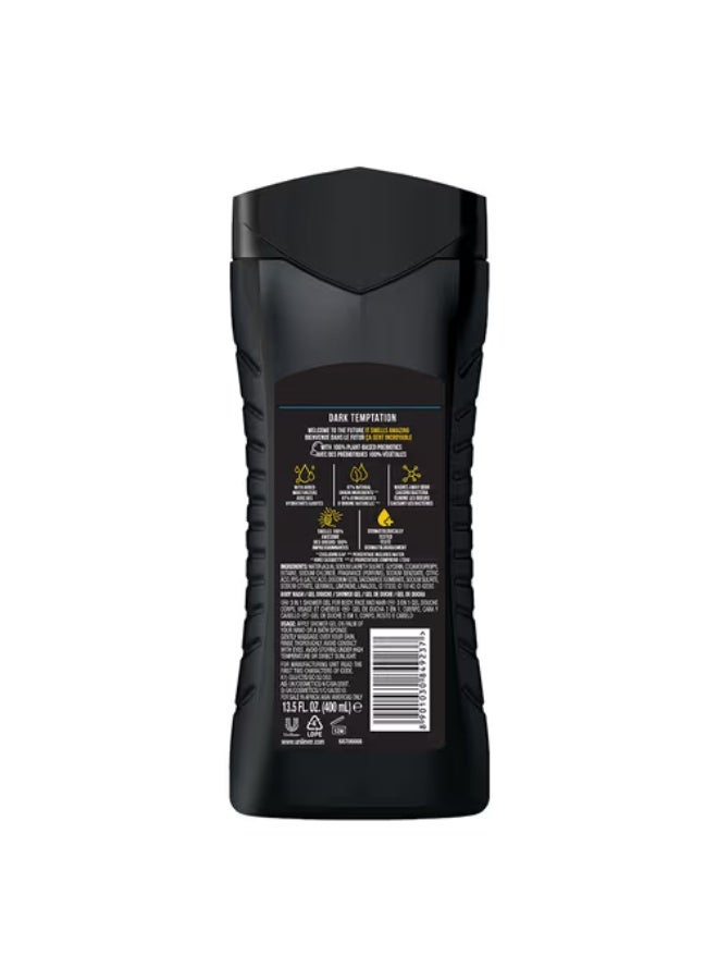 Axe Dark Temptation 12h Long Lasting Fragrance 3-In-1 Body Wash 400ml - Image 3