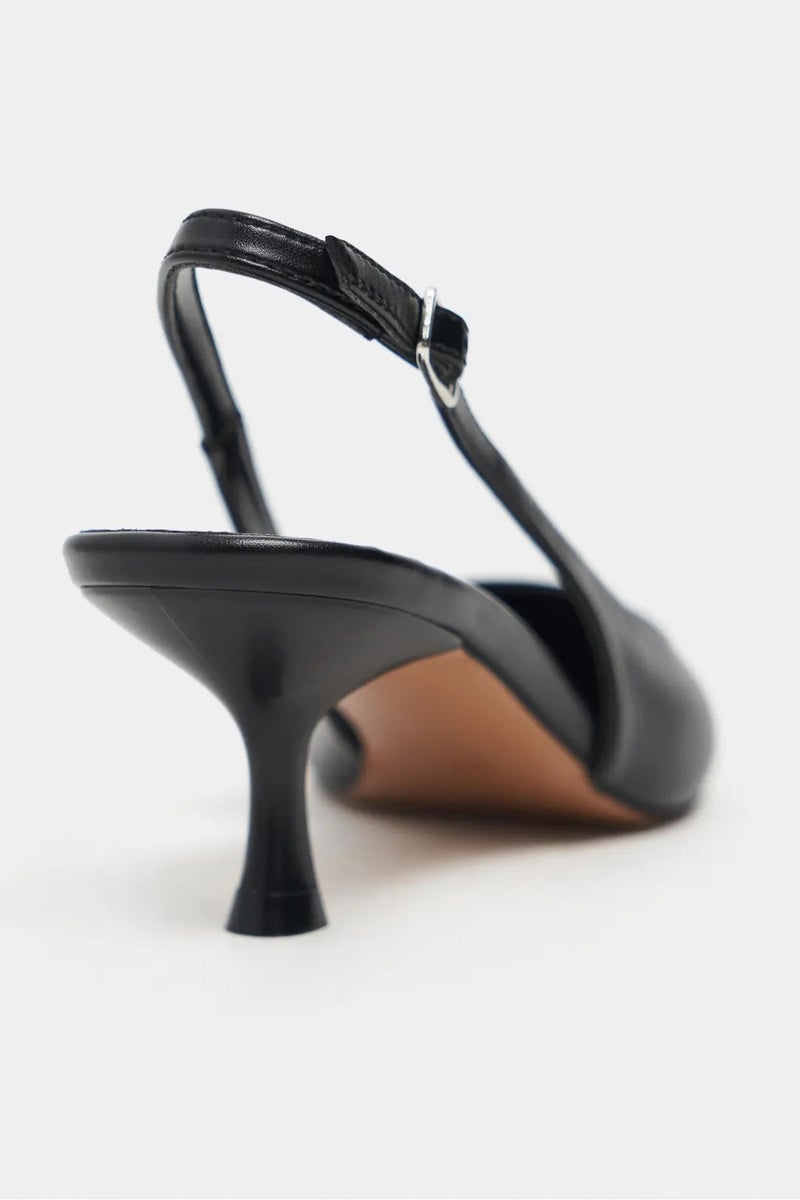 Nisantasi Shoes Megy Matte Pointed Toe Slingback — Black - Image 4