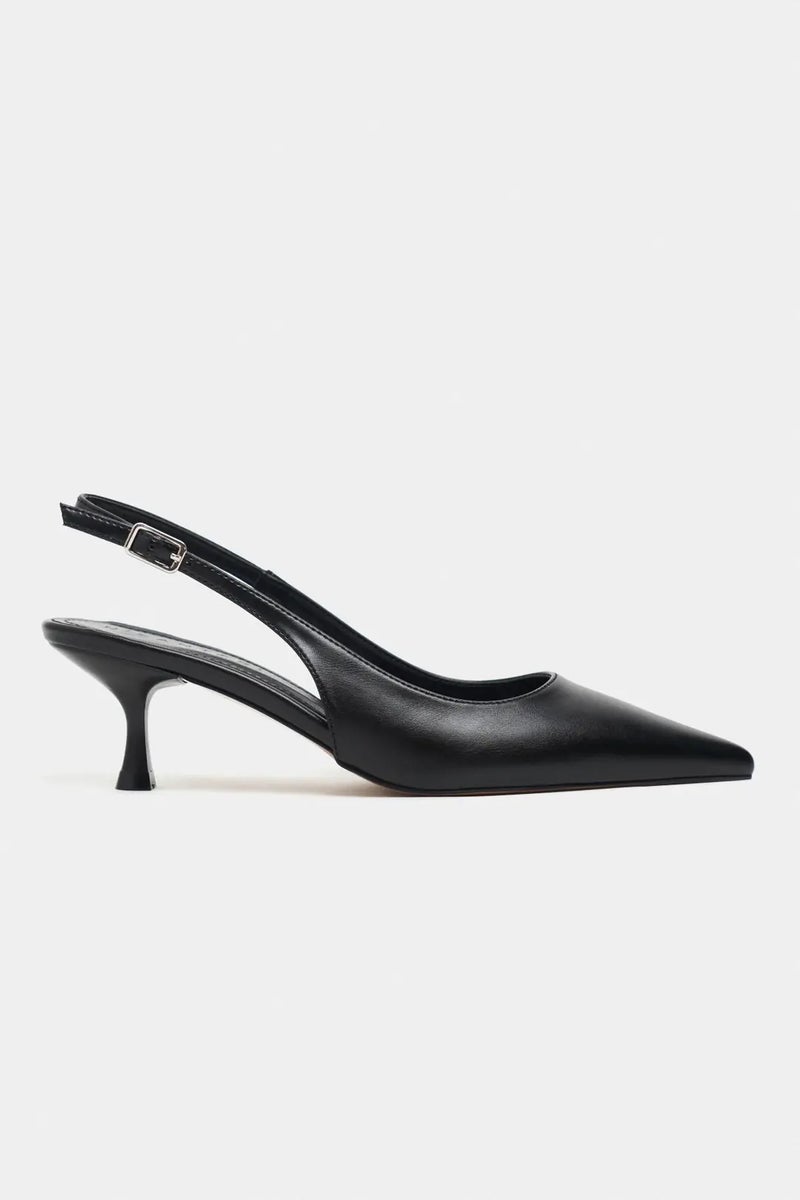 Nisantasi Shoes Megy Matte Pointed Toe Slingback — Black - Image 1