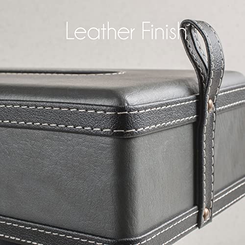 Spread Spain Modern Leatherite Tissue Box Cover Facial Tissue Box Holder Napkin Dispenser Box for Bathroom Home Office and Restaurant Light Grey/Black (9.8"(L) x 5.5"(W) x 3.1"(H) - Image 2