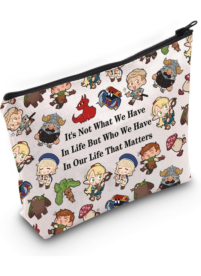 JXGZSO - JXGZSO Funny Dunmesh Gift Dungeon Meshi Characters Makeup Bag Dungeon Anime Lover Gift Dungeon Foodie Zipper Cosmetic Bag - Image 1