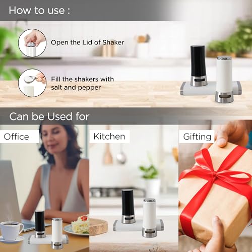 UMAI Salt and Pepper Container Set (60ml) | Magnetic Base Sprinkler for Dining Table | Black and White Salt Holder - Image 5