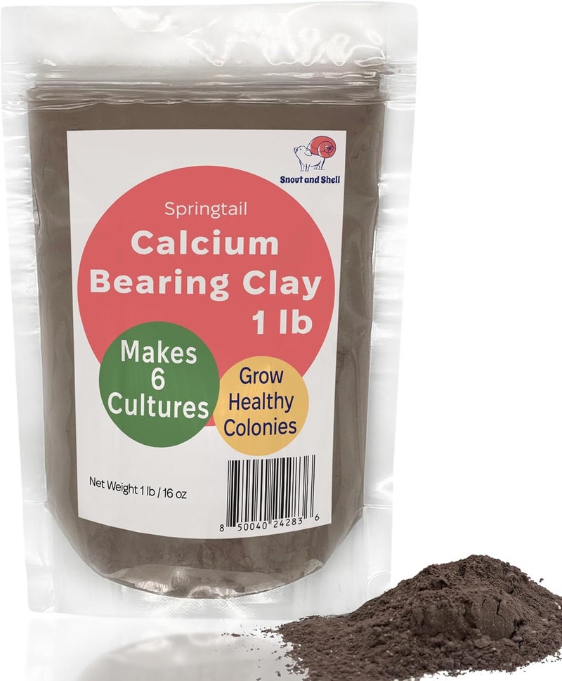 Snout and Shell Springtail Calcium Bearing Clay - 1 lb | Ideal for Culturing Springtails, Reptile and Amphibian Terrariums, and Natural Habitat Cleanup Crew - Image 1