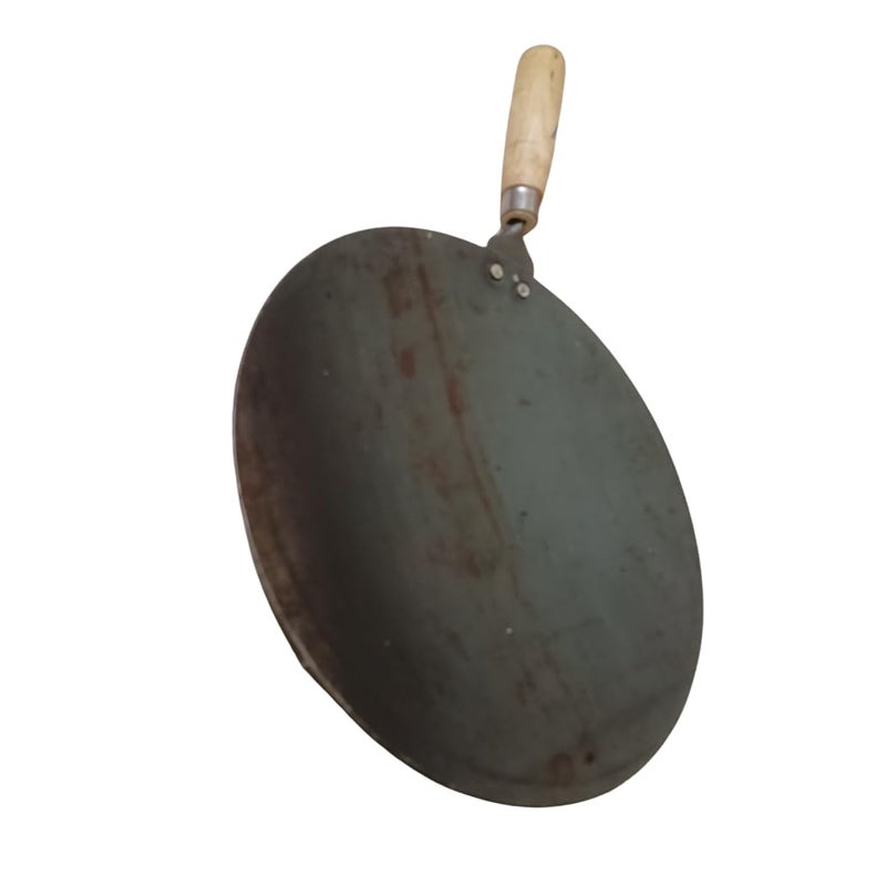 YugaYatra Iron tawa RotiChapati Tawa with Wooden Handle Tawa 28 cm Diameter 950 Grams  - Image 1