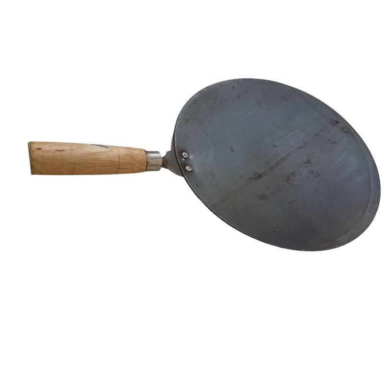 YugaYatra Iron tawa RotiChapati Tawa with Wooden Handle Tawa 28 cm Diameter 950 Grams  - Image 4