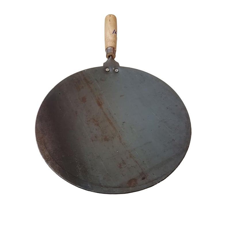 YugaYatra Iron tawa RotiChapati Tawa with Wooden Handle Tawa 28 cm Diameter 950 Grams  - Image 3