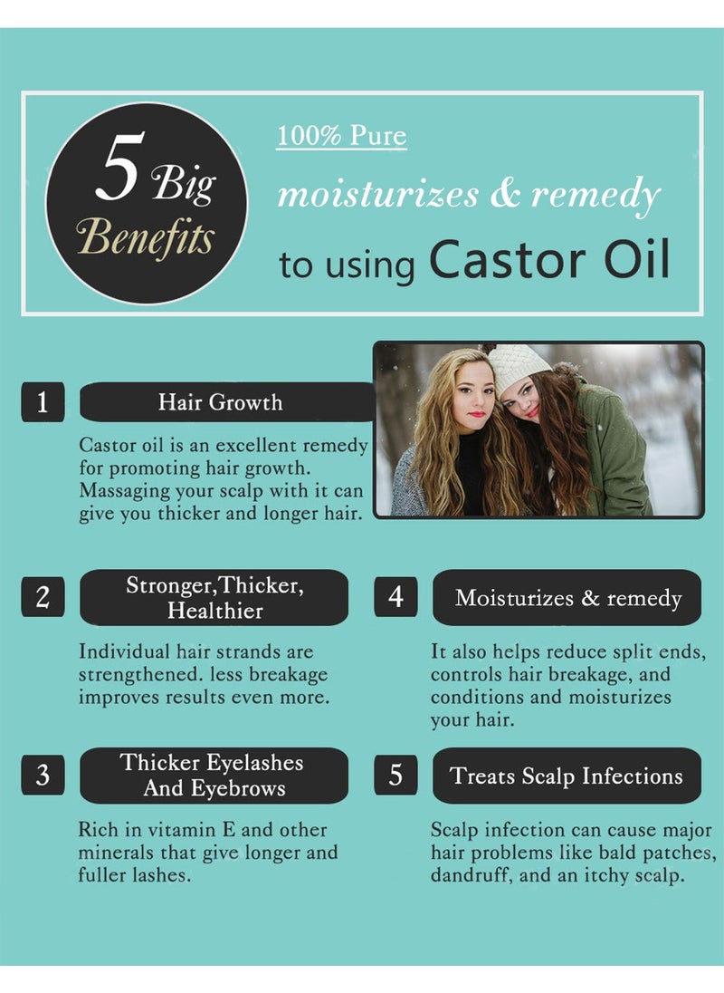 Lanthome - 100% Pure Castor Oil, Castor Hair Oil, Hair Growth Oil, Stimulate Healthy Growth for Eyelashes, Eyebrows and Hair, for Thicker and Longer Hair 10ml - Image 1