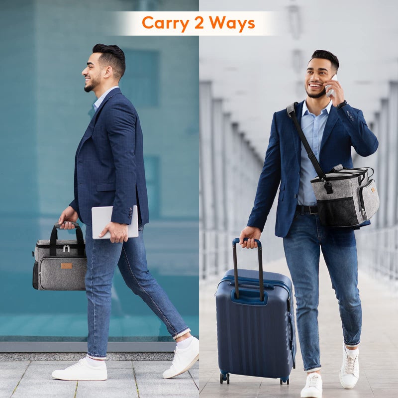 Lifewit Large Lunch Bag Insulated Lunch Box Soft Cooler Cooling Tote for Adult Men Women, Gray 24-Can (15L) - Image 5