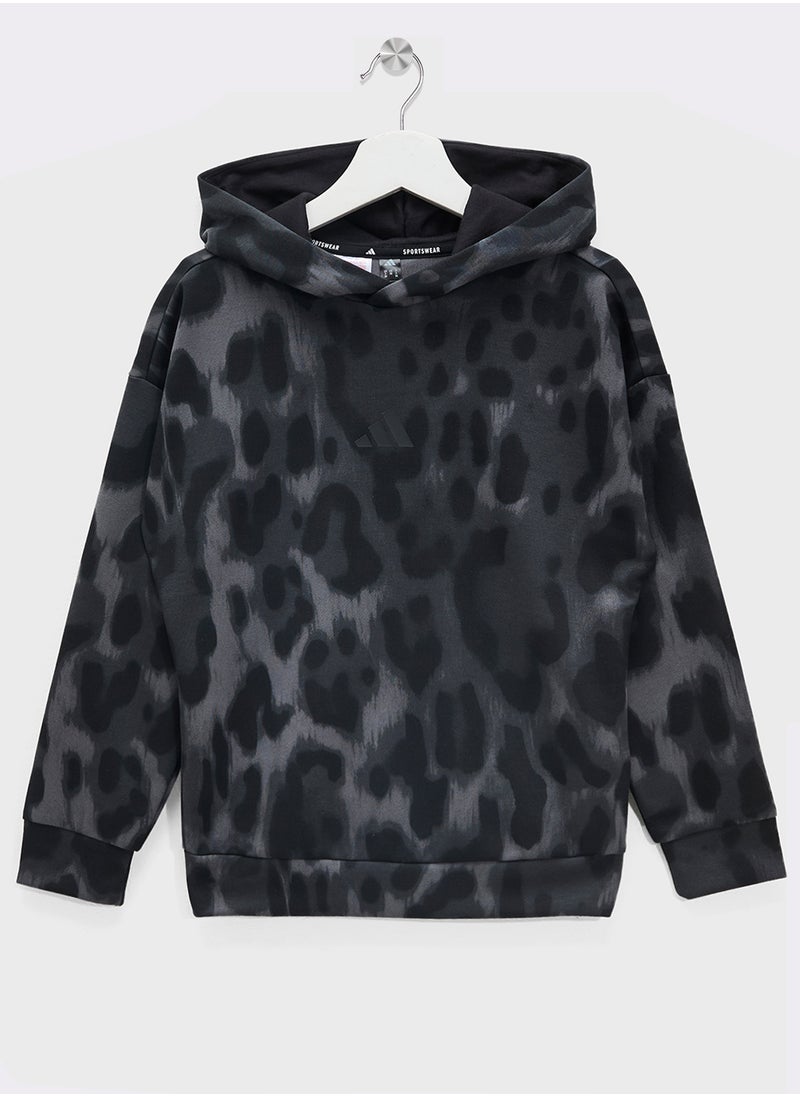 Adidas Youth Future Icons All Over Printed Hoodie  - Image 1