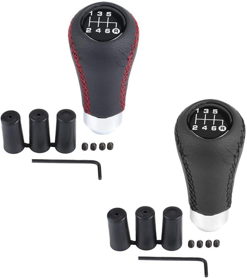 6 Speed Gear Stick Shift Knob, Universal Car Auto Vehicle 6-Speed Transmission, Manual Gear Shift Knob Adapter Head, PU Shifter Stick with 3 Hoses(Black) - Image 5