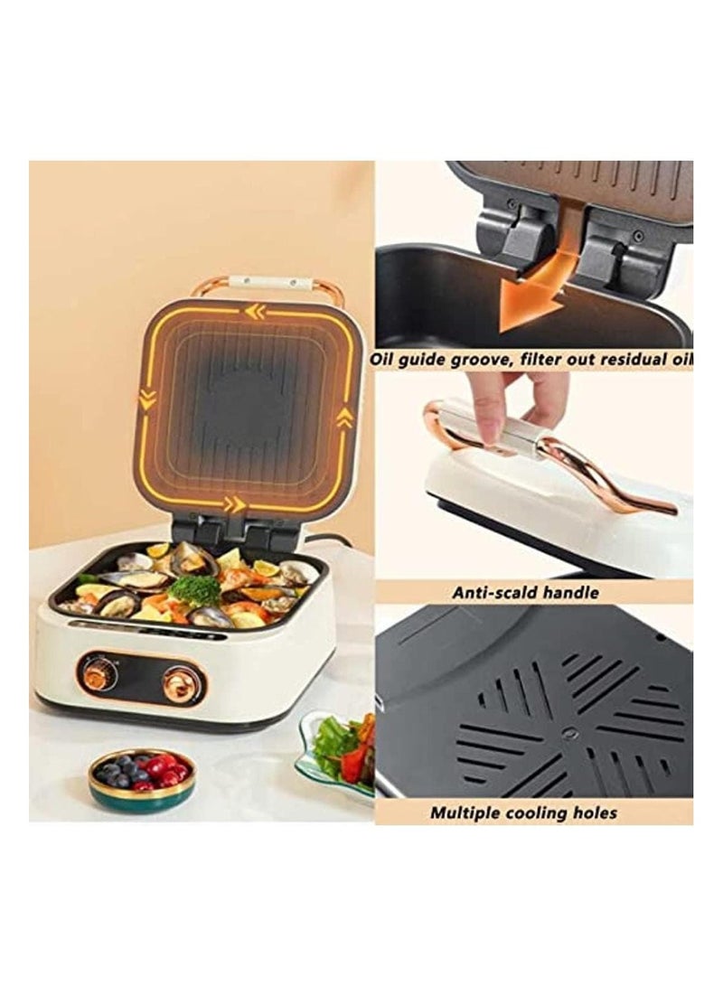 Electric Hot Pot 2 in 1 1800W, Multifunctional Cooker with Grill and Hot Pot with Adjustable Temperature Control, Nonstick Coating, Rapid Heating Perfect for Korean BBQ, Stir Fry, and More  - Image 2