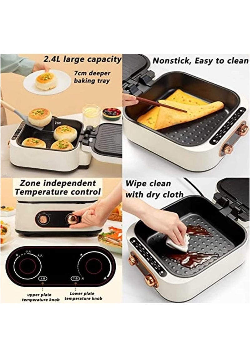 Electric Hot Pot 2 in 1 1800W, Multifunctional Cooker with Grill and Hot Pot with Adjustable Temperature Control, Nonstick Coating, Rapid Heating Perfect for Korean BBQ, Stir Fry, and More  - Image 3