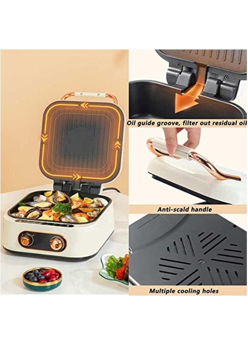 Electric Hot Pot 2 in 1 1800W, Multifunctional Cooker with Grill and Hot Pot with Adjustable Temperature Control, Nonstick Coating, Rapid Heating Perfect for Korean BBQ, Stir Fry, and More  - Image 4