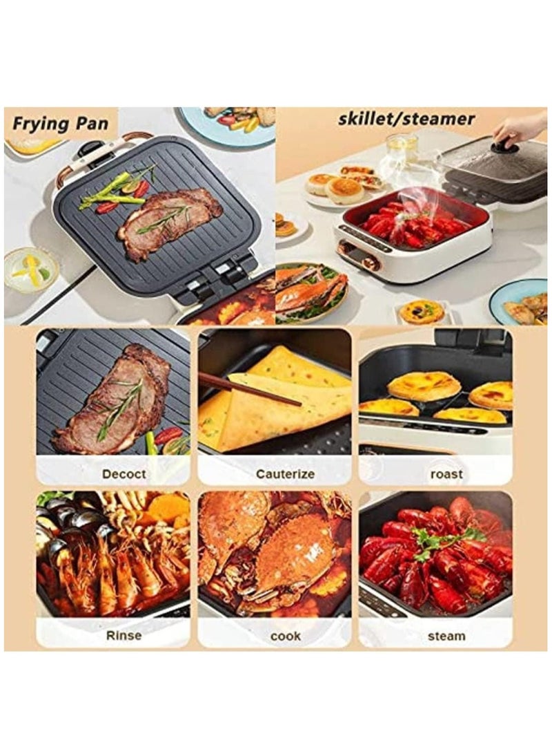 Electric Hot Pot 2 in 1 1800W, Multifunctional Cooker with Grill and Hot Pot with Adjustable Temperature Control, Nonstick Coating, Rapid Heating Perfect for Korean BBQ, Stir Fry, and More  - Image 5