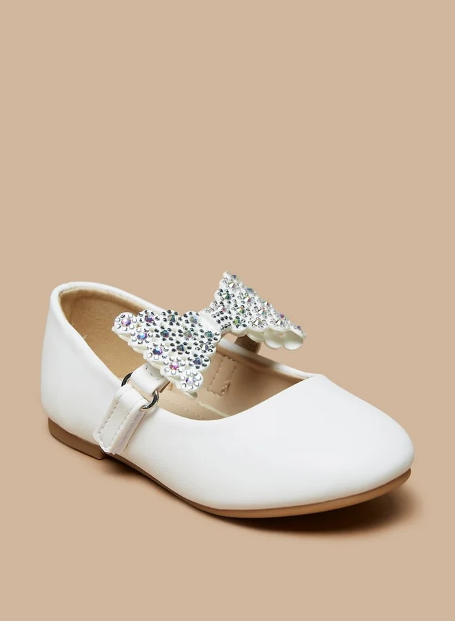 Flora Bella By Shoexpress Girl's Embellished Bow Applique Mary Jane Shoes Ramadan Collection