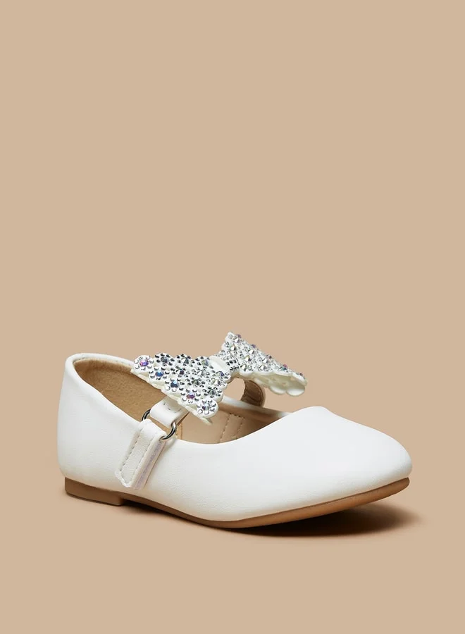 Flora Bella By Shoexpress Girl's Embellished Bow Applique Mary Jane Shoes Ramadan Collection