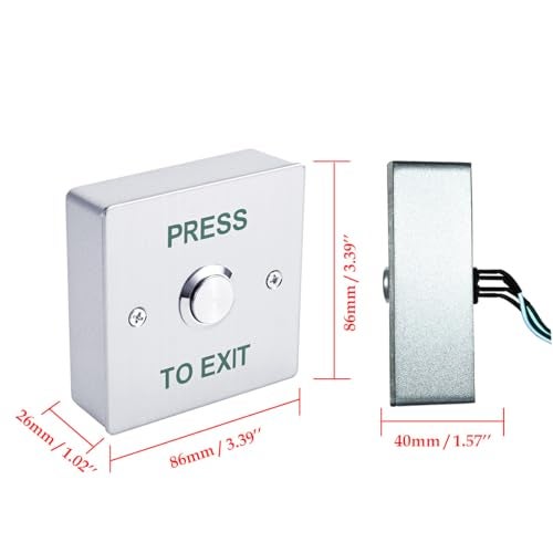 YUHANUS Push to Exit Button for Door Access Control Waterproof Stainless Steel Shell with Back Mounted Box 4 Contact Output - Image 5