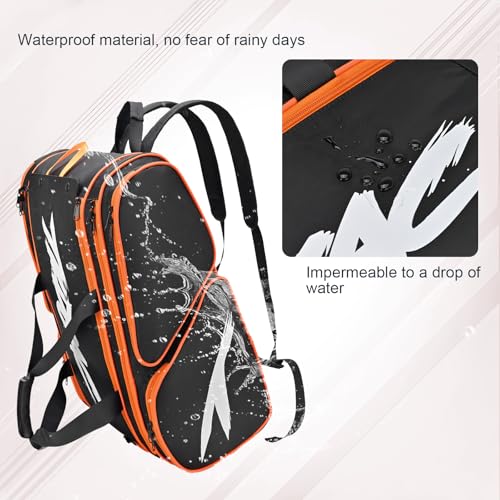 TILDOSAC Versatile Pickleball Backpack For Sport, Large Paddles Duffle Bag With Shoes Compartment For Travel Black - Image 5